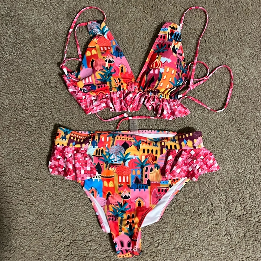 Amazon Sporlike High-Waisted Pink Bikini in Castle, NWOT - Picture 5 of 8